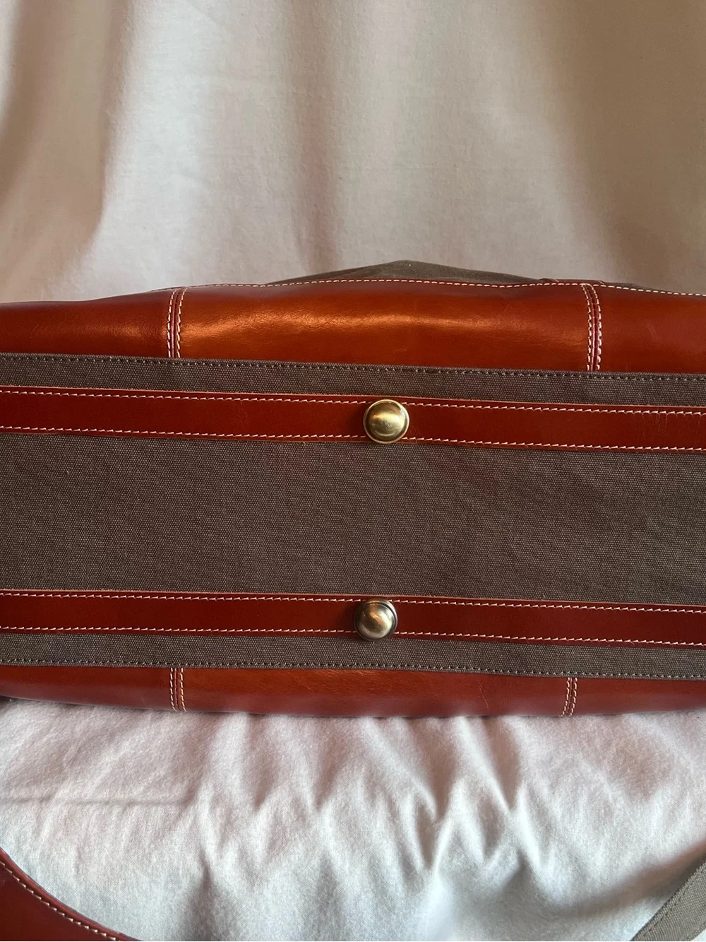 Army Green Canvas & Leather Weekender Bag